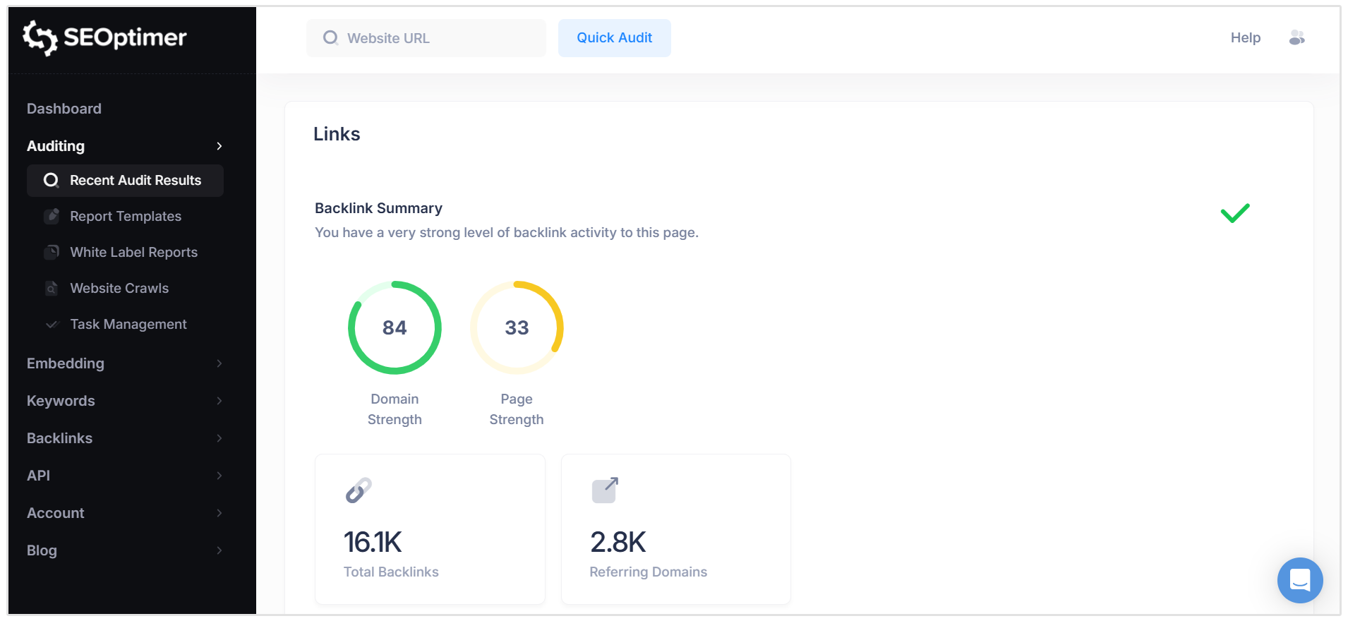 Podsumowanie linków zwrotnych